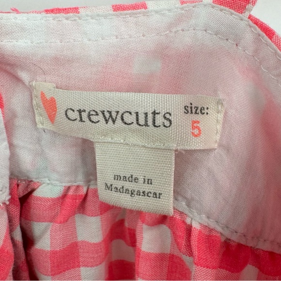 J Crew Crewcuts Gingham Tiered Ruffle Dress Pink Green Size Girls 5 - Picture 4 of 5